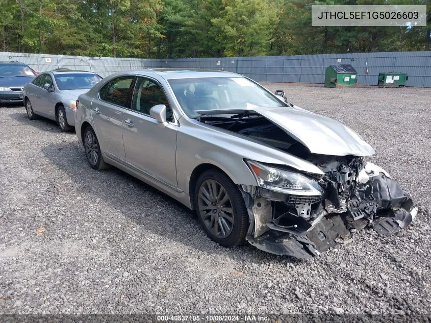 2016 Lexus Ls 460 VIN: JTHCL5EF1G5026603 Lot: 40537105