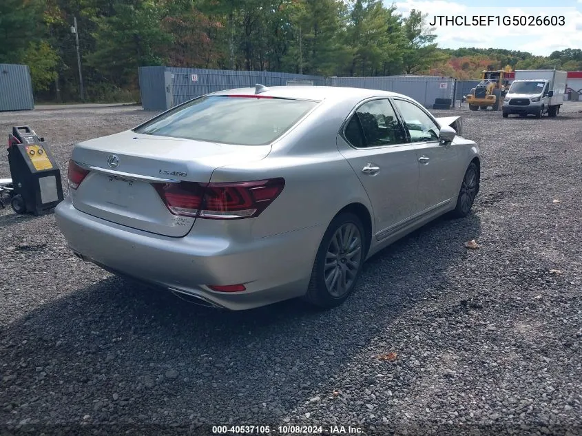 2016 Lexus Ls 460 VIN: JTHCL5EF1G5026603 Lot: 40537105