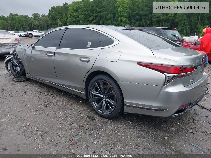 2018 Lexus Ls 500 F Sport VIN: JTHB51FF9J5000416 Lot: 40056432