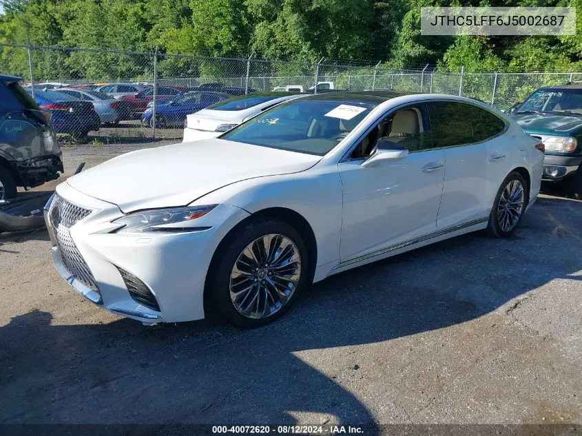 2018 Lexus Ls 500 VIN: JTHC5LFF6J5002687 Lot: 40072620