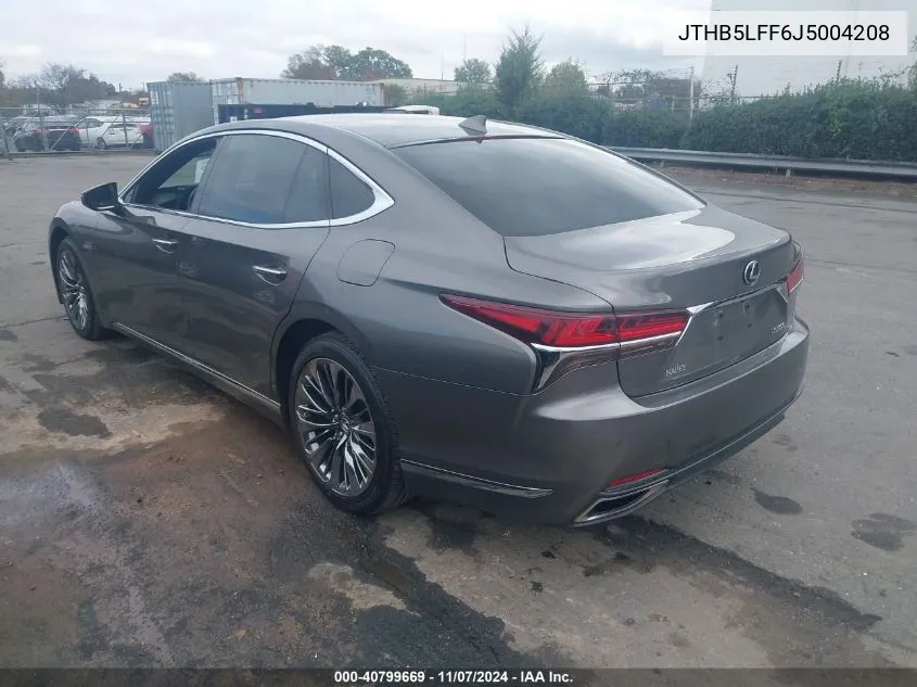 2018 Lexus Ls 500 VIN: JTHB5LFF6J5004208 Lot: 40799669