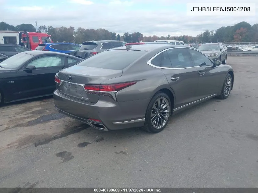 2018 Lexus Ls 500 VIN: JTHB5LFF6J5004208 Lot: 40799669