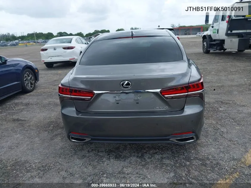 2019 Lexus Ls 500 VIN: JTHB51FF0K5010091 Lot: 39665933