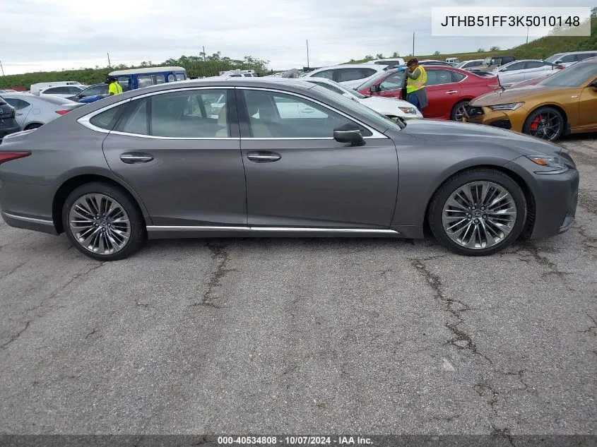 2019 Lexus Ls 500 Base/500 F Sport VIN: JTHB51FF3K5010148 Lot: 40534808