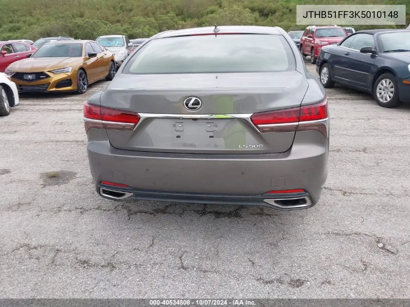 2019 Lexus Ls 500 Base/500 F Sport VIN: JTHB51FF3K5010148 Lot: 40534808