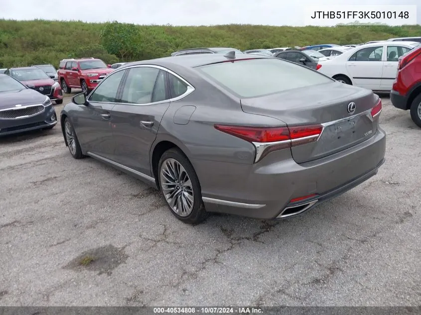 2019 Lexus Ls 500 Base/500 F Sport VIN: JTHB51FF3K5010148 Lot: 40534808