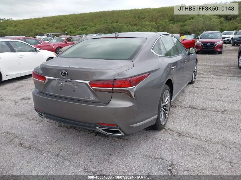 2019 Lexus Ls 500 Base/500 F Sport VIN: JTHB51FF3K5010148 Lot: 40534808