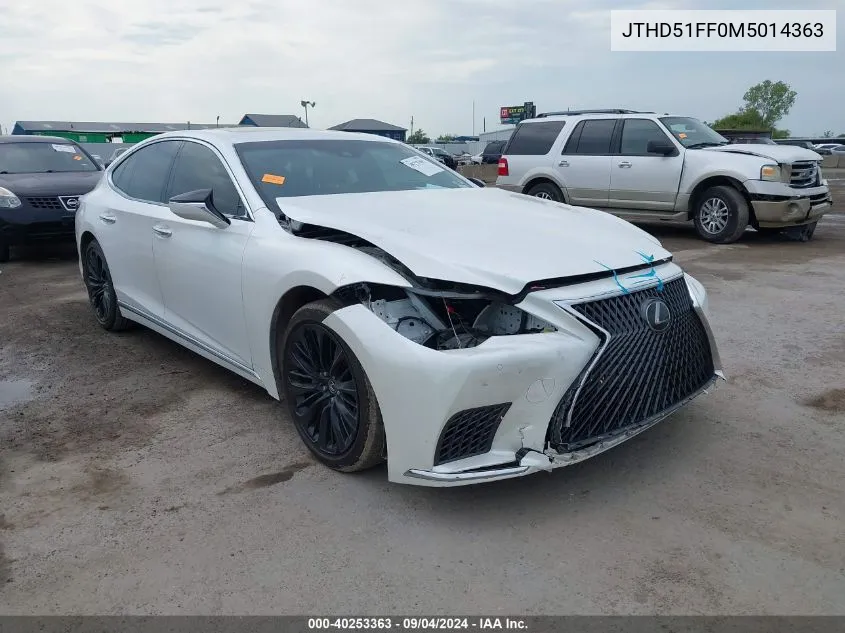 2021 Lexus Ls 500 VIN: JTHD51FF0M5014363 Lot: 40253363