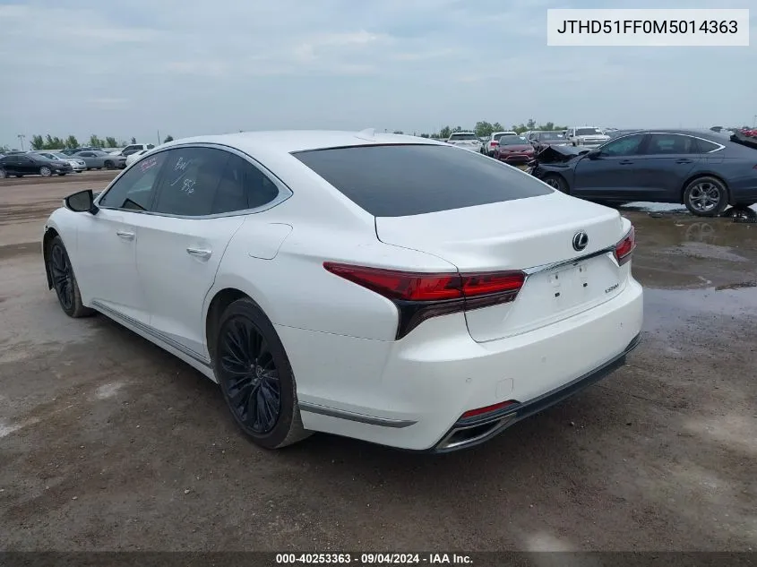 2021 Lexus Ls 500 VIN: JTHD51FF0M5014363 Lot: 40253363