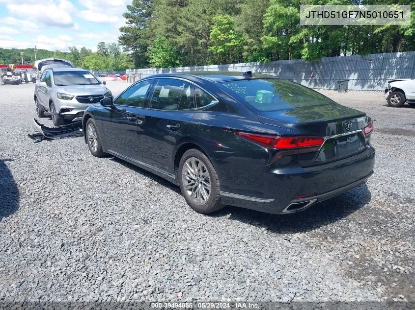 2022 Lexus Ls 500 VIN: JTHD51GF7N5010651 Lot: 39494855