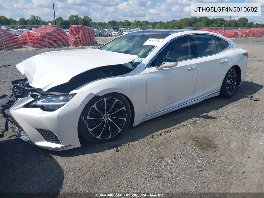 2022 Lexus Ls 500 VIN: JTHG5LGF4N5010602 Lot: 40406550