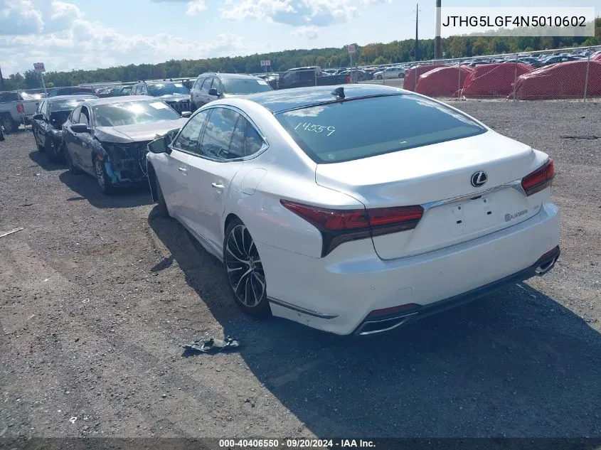 2022 Lexus Ls 500 VIN: JTHG5LGF4N5010602 Lot: 40406550