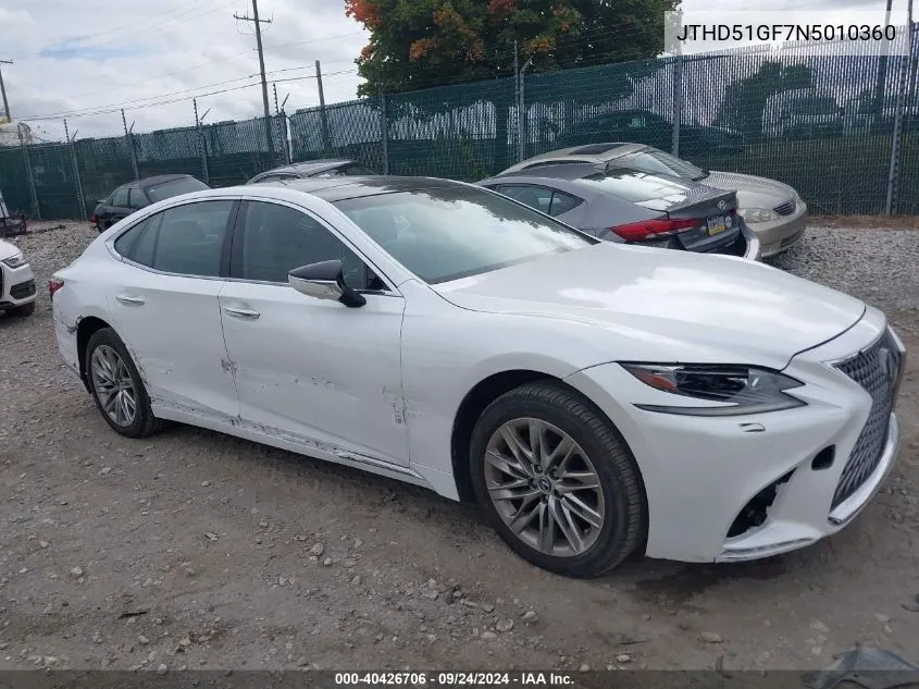 2022 Lexus Ls VIN: JTHD51GF7N5010360 Lot: 40426706