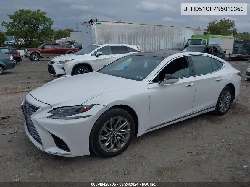 2022 Lexus Ls VIN: JTHD51GF7N5010360 Lot: 40426706