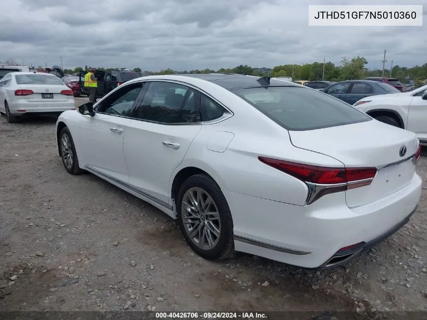 2022 Lexus Ls VIN: JTHD51GF7N5010360 Lot: 40426706