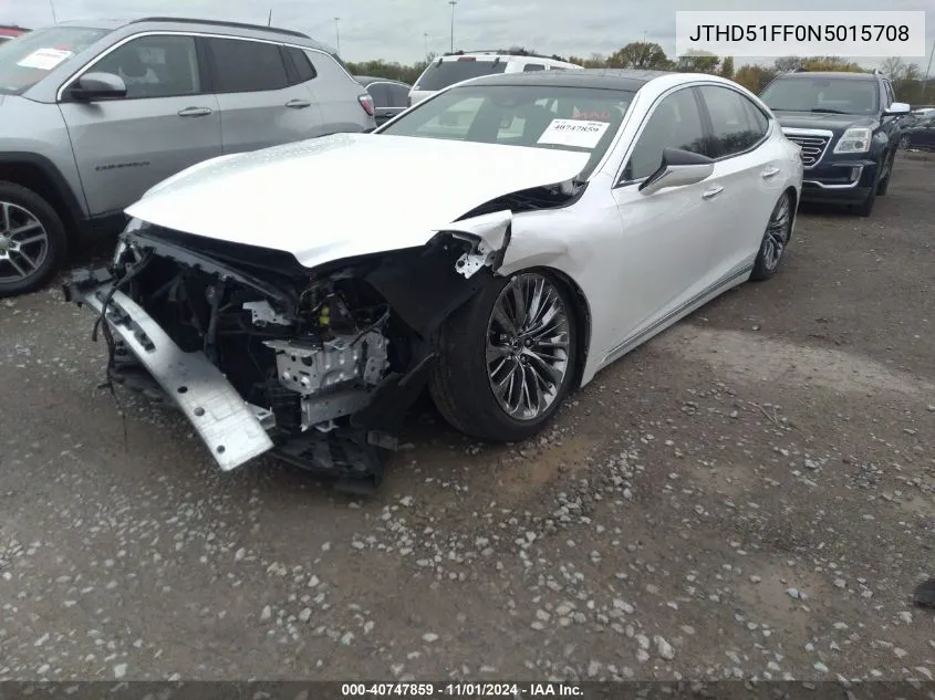 2022 Lexus Ls 500 VIN: JTHD51FF0N5015708 Lot: 40747859