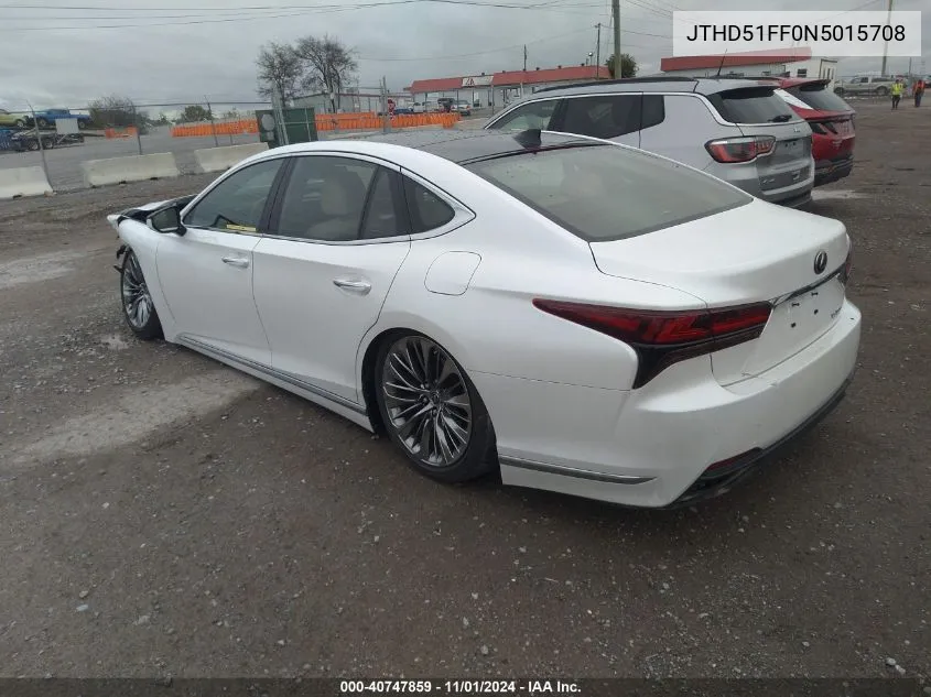 2022 Lexus Ls 500 VIN: JTHD51FF0N5015708 Lot: 40747859