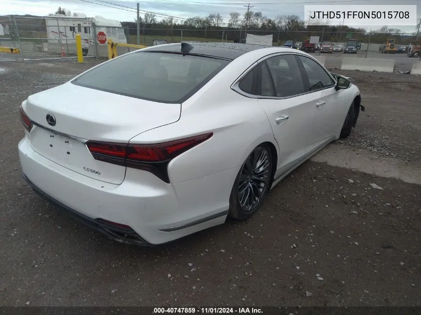 2022 Lexus Ls 500 VIN: JTHD51FF0N5015708 Lot: 40747859