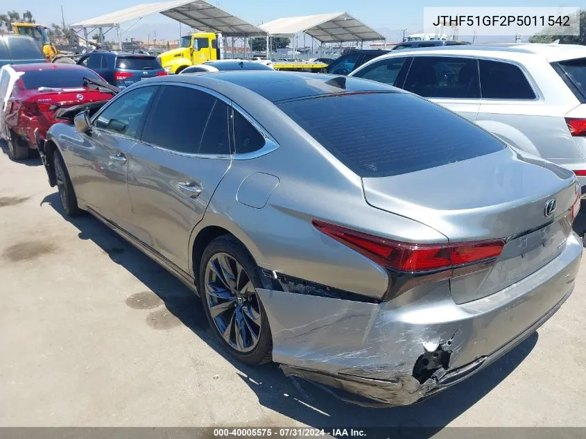 2023 Lexus Ls 500 F Sport VIN: JTHF51GF2P5011542 Lot: 40005575