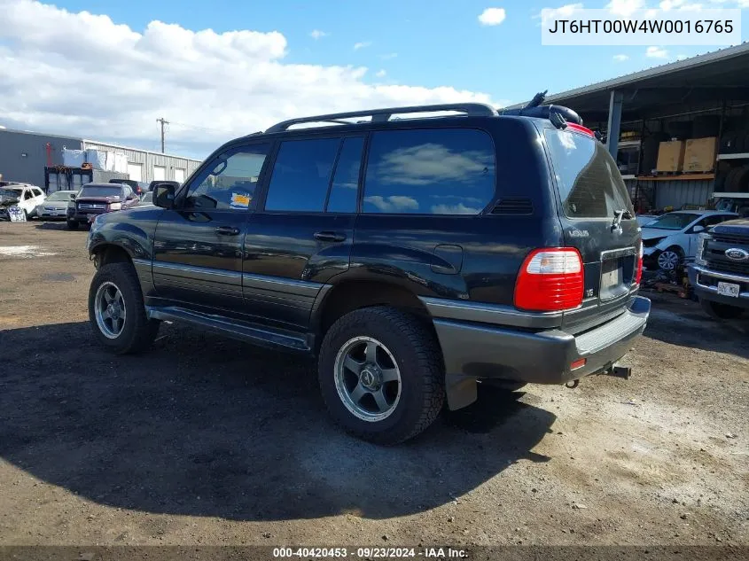 1998 Lexus Lx 470 VIN: JT6HT00W4W0016765 Lot: 40420453