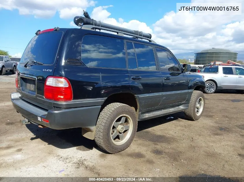 1998 Lexus Lx 470 VIN: JT6HT00W4W0016765 Lot: 40420453