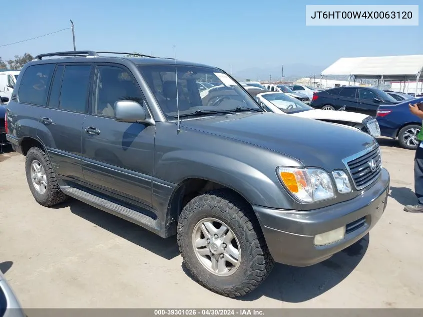 1999 Lexus Lx 470 VIN: JT6HT00W4X0063120 Lot: 39301026