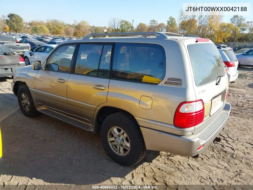 1999 Lexus Lx 470 VIN: JT6HT00WXX0042188 Lot: 40665032