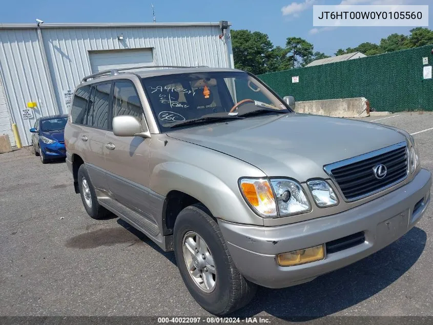 2000 Lexus Lx 470 VIN: JT6HT00W0Y0105560 Lot: 40022097