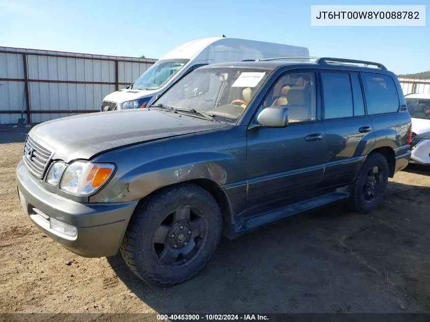 2000 Lexus Lx 470 VIN: JT6HT00W8Y0088782 Lot: 40453900