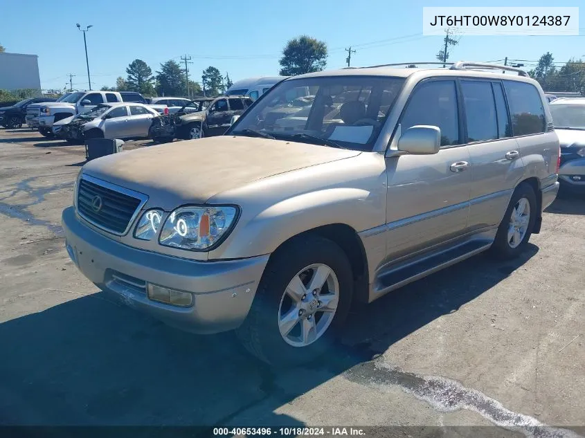 2000 Lexus Lx 470 VIN: JT6HT00W8Y0124387 Lot: 40653496