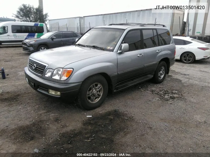 2001 Lexus Lx 470 VIN: JTJHT00W013501420 Lot: 40422153