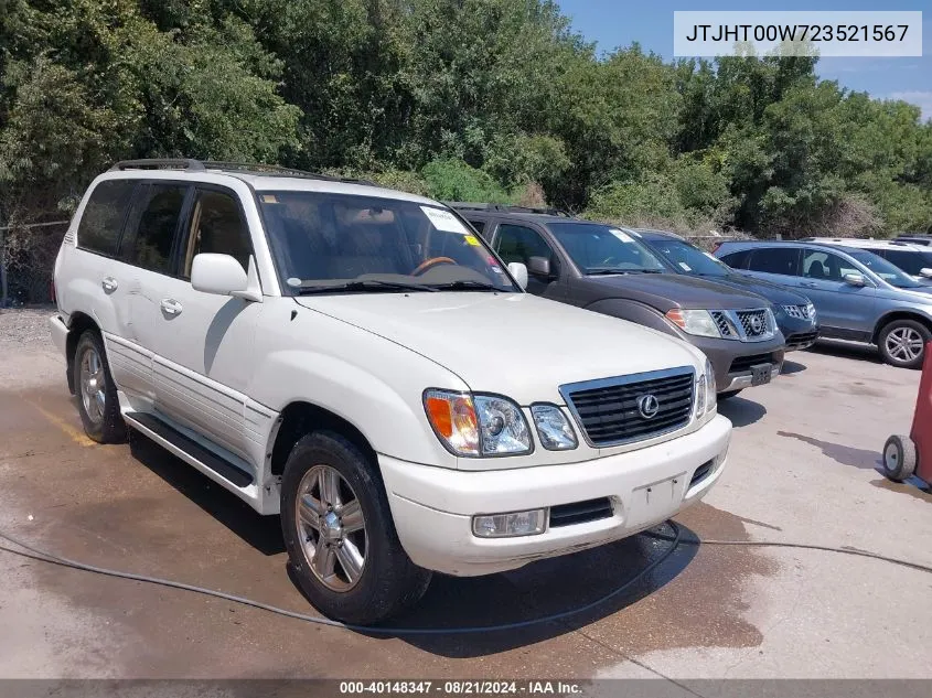 2002 Lexus Lx 470 470 VIN: JTJHT00W723521567 Lot: 40148347