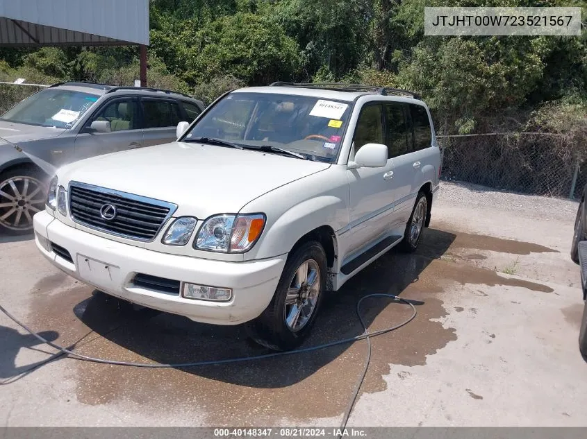 2002 Lexus Lx 470 470 VIN: JTJHT00W723521567 Lot: 40148347