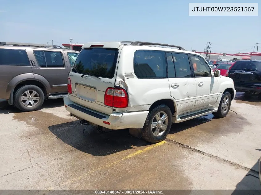 2002 Lexus Lx 470 470 VIN: JTJHT00W723521567 Lot: 40148347