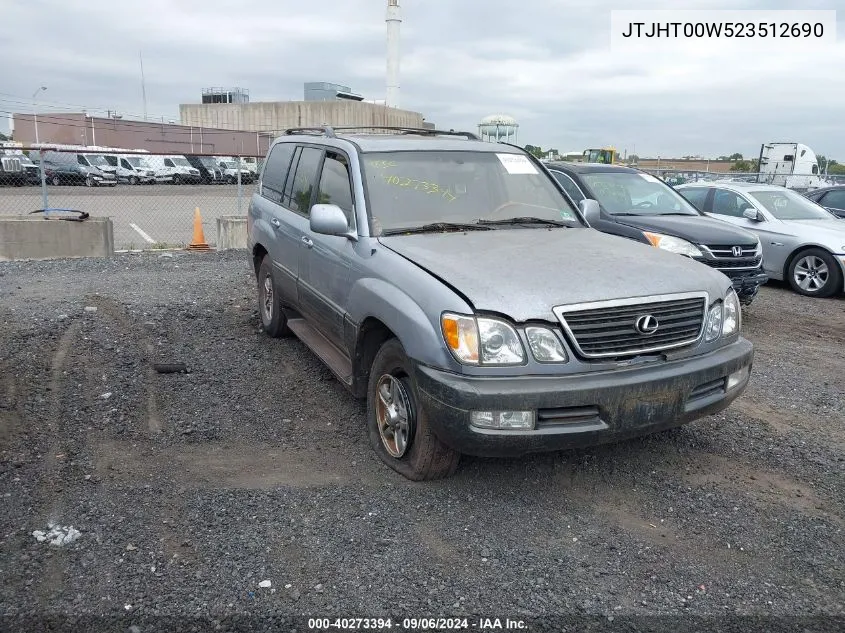 2002 Lexus Lx 470 VIN: JTJHT00W523512690 Lot: 40272777