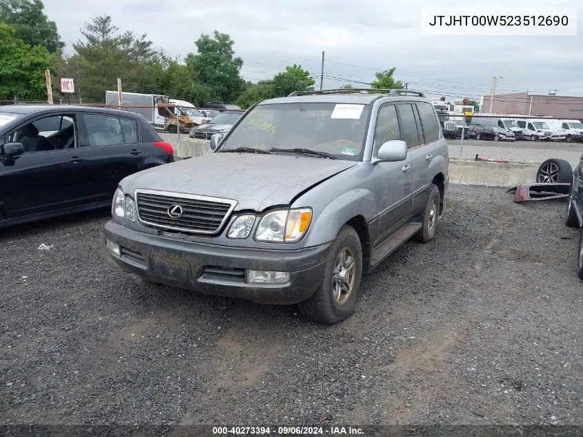 2002 Lexus Lx 470 VIN: JTJHT00W523512690 Lot: 40272777