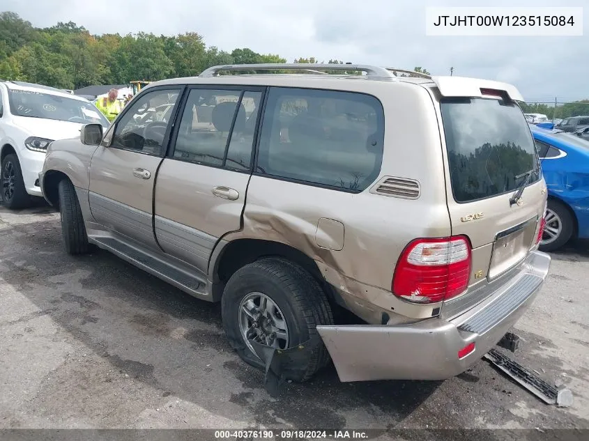 2002 Lexus Lx 470 VIN: JTJHT00W123515084 Lot: 40376190