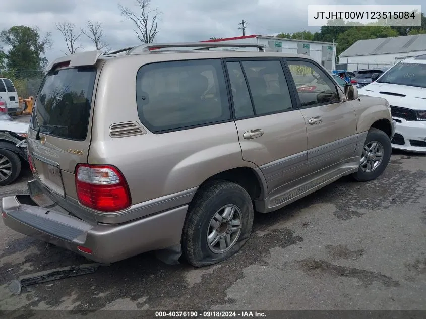 2002 Lexus Lx 470 VIN: JTJHT00W123515084 Lot: 40376190