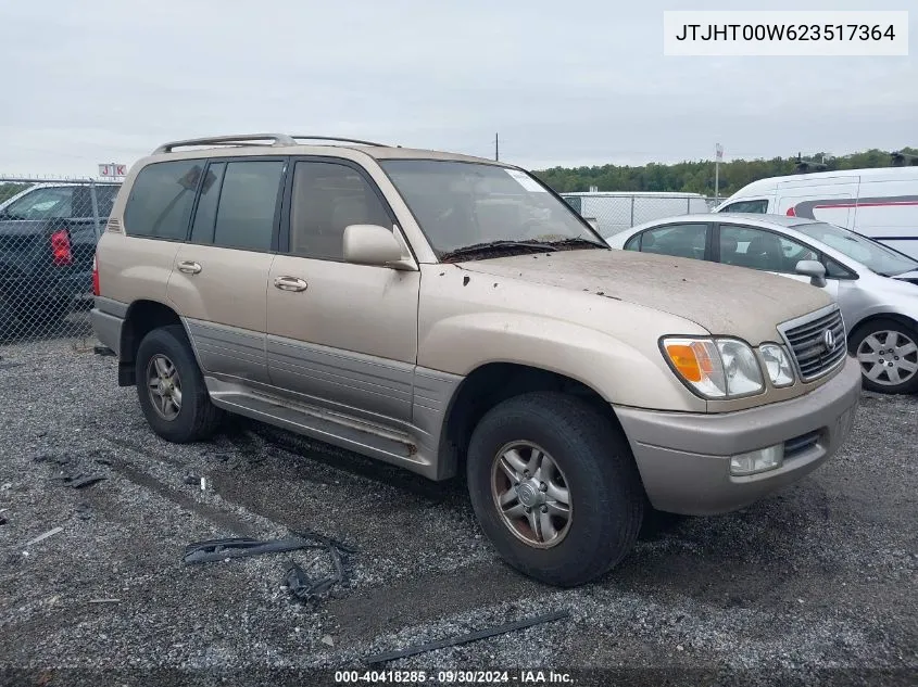 2002 Lexus Lx 470 470 VIN: JTJHT00W623517364 Lot: 40418285