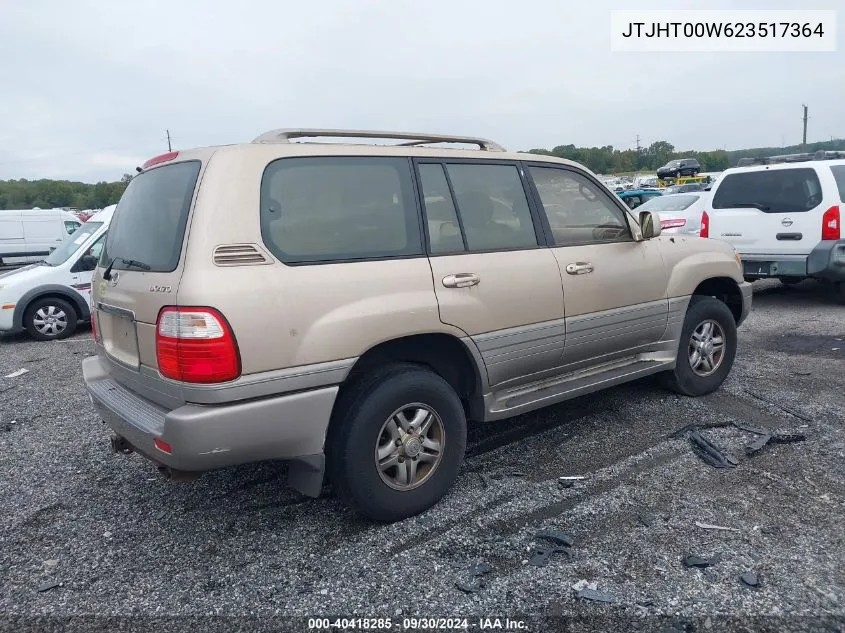 2002 Lexus Lx 470 470 VIN: JTJHT00W623517364 Lot: 40418285