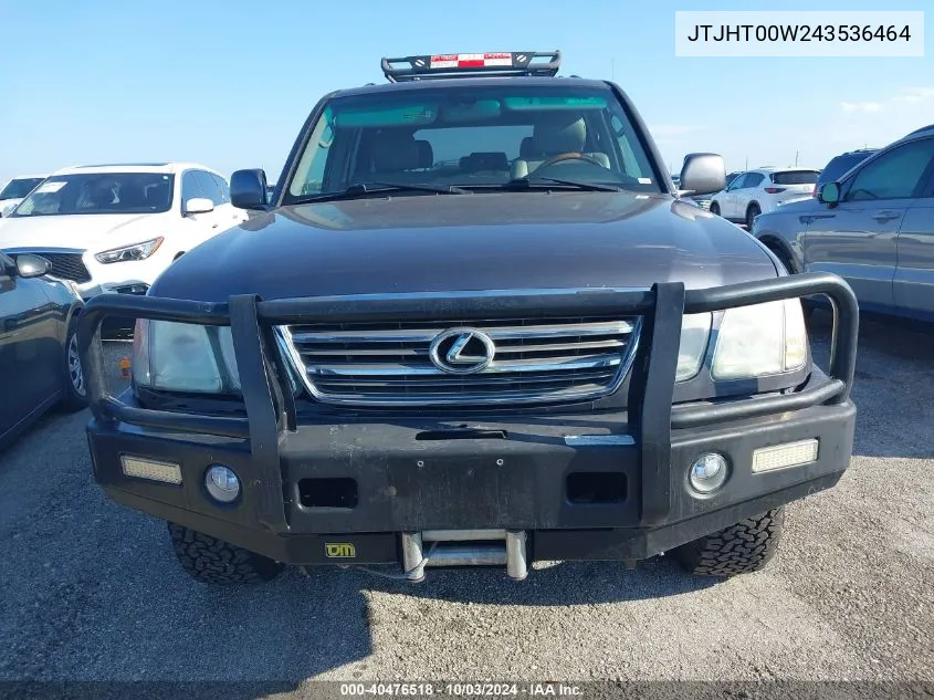 2004 Lexus Lx 470 VIN: JTJHT00W243536464 Lot: 40476518