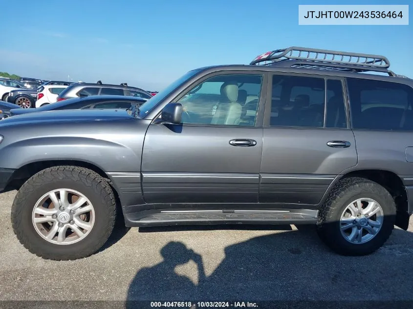 2004 Lexus Lx 470 VIN: JTJHT00W243536464 Lot: 40476518