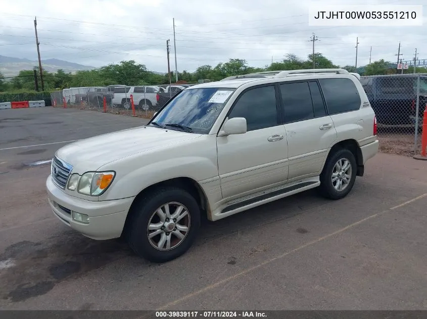 2005 Lexus Lx 470 VIN: JTJHT00W053551210 Lot: 39839117