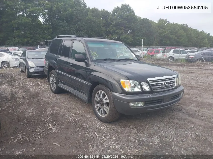 2005 Lexus Lx 470 VIN: JTJHT00W053554205 Lot: 40152115