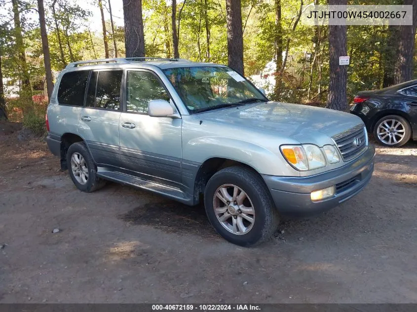 2005 Lexus Lx 470 VIN: JTJHT00W454002667 Lot: 40672159