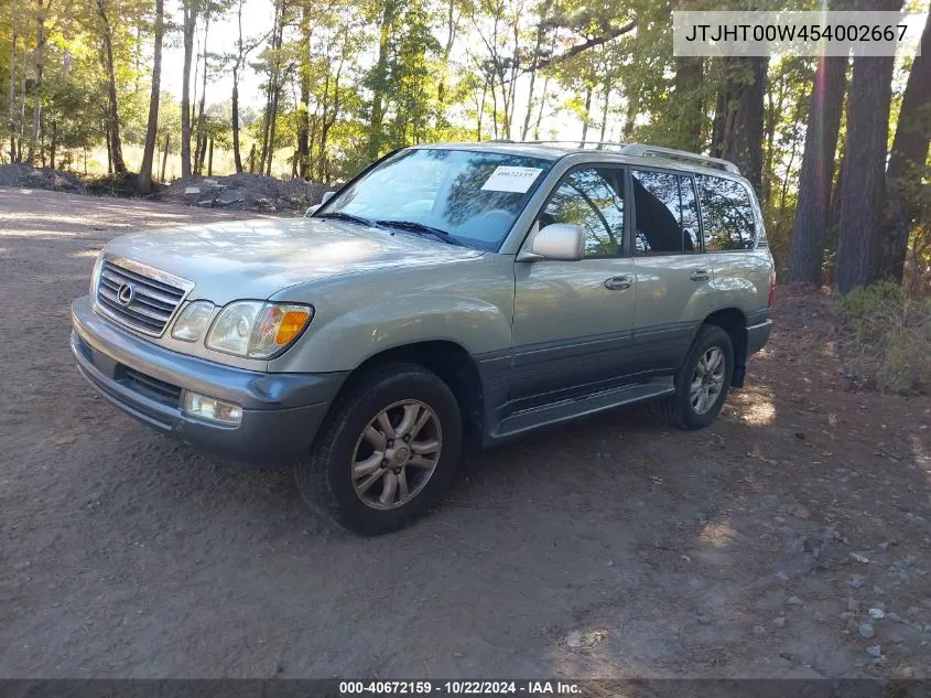 2005 Lexus Lx 470 VIN: JTJHT00W454002667 Lot: 40672159