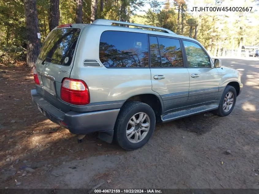 2005 Lexus Lx 470 VIN: JTJHT00W454002667 Lot: 40672159