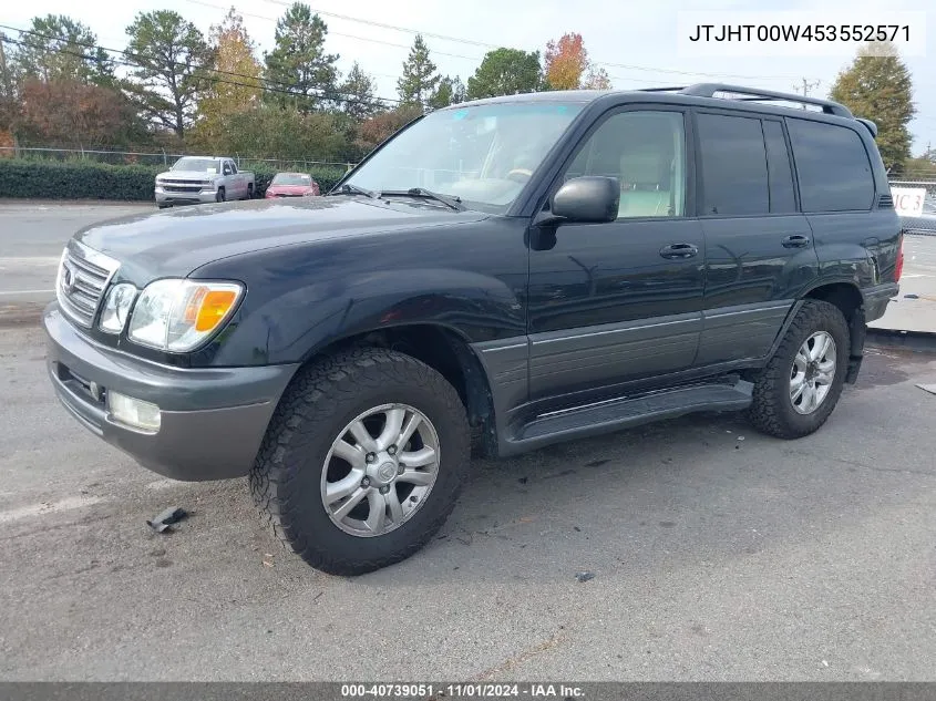 2005 Lexus Lx 470 VIN: JTJHT00W453552571 Lot: 40739051