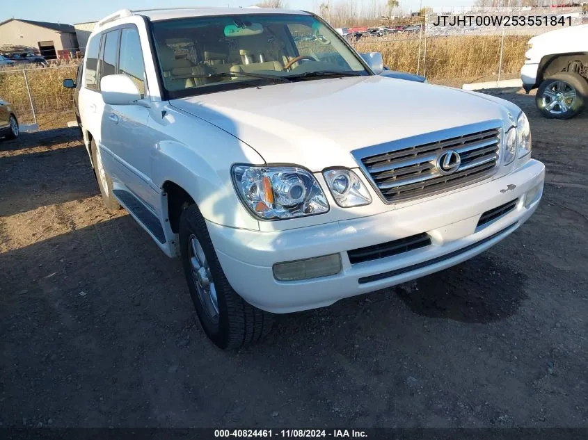 2005 Lexus Lx 470 VIN: JTJHT00W253551841 Lot: 40824461