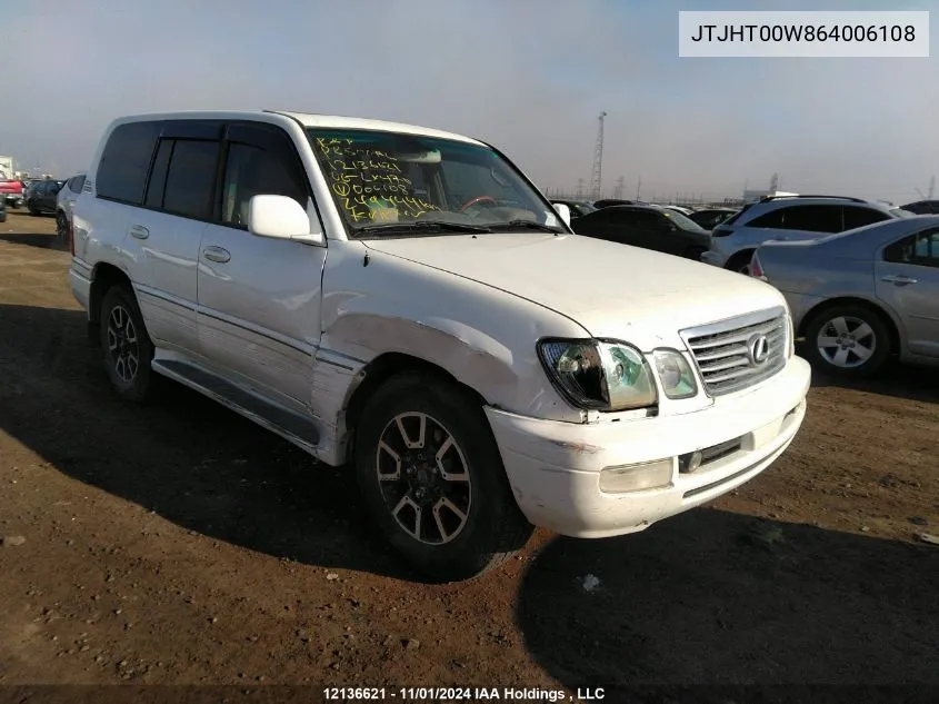 2006 Lexus Lx 470 VIN: JTJHT00W864006108 Lot: 12136621